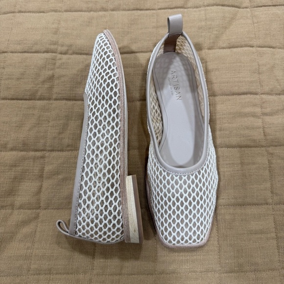 NWT Free People Coastline Mesh Ballet Flats Shoes Women's Size US 8 Rose Beige - Picture 1 of 13